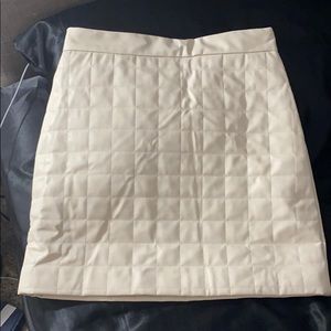 HM cream quilted mini skirt